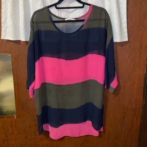 Allegra K sheer multi colored smock tunic sz M